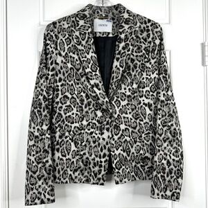 ERDEM Iris Leopard Jacquard Single Breasted Blazer NEW Size 8 Rare